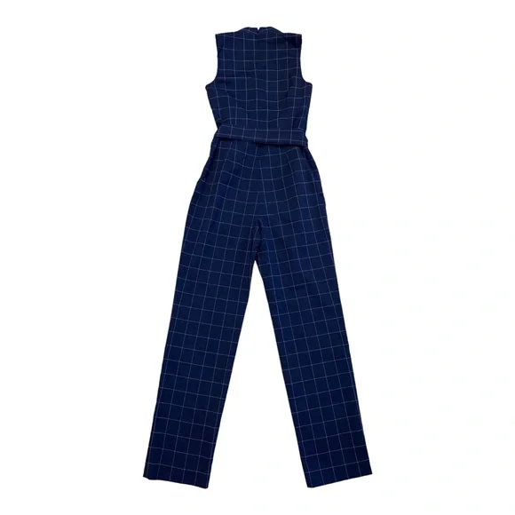 TAHARI LEVINE plaid jumpsuit size 4 NWOT